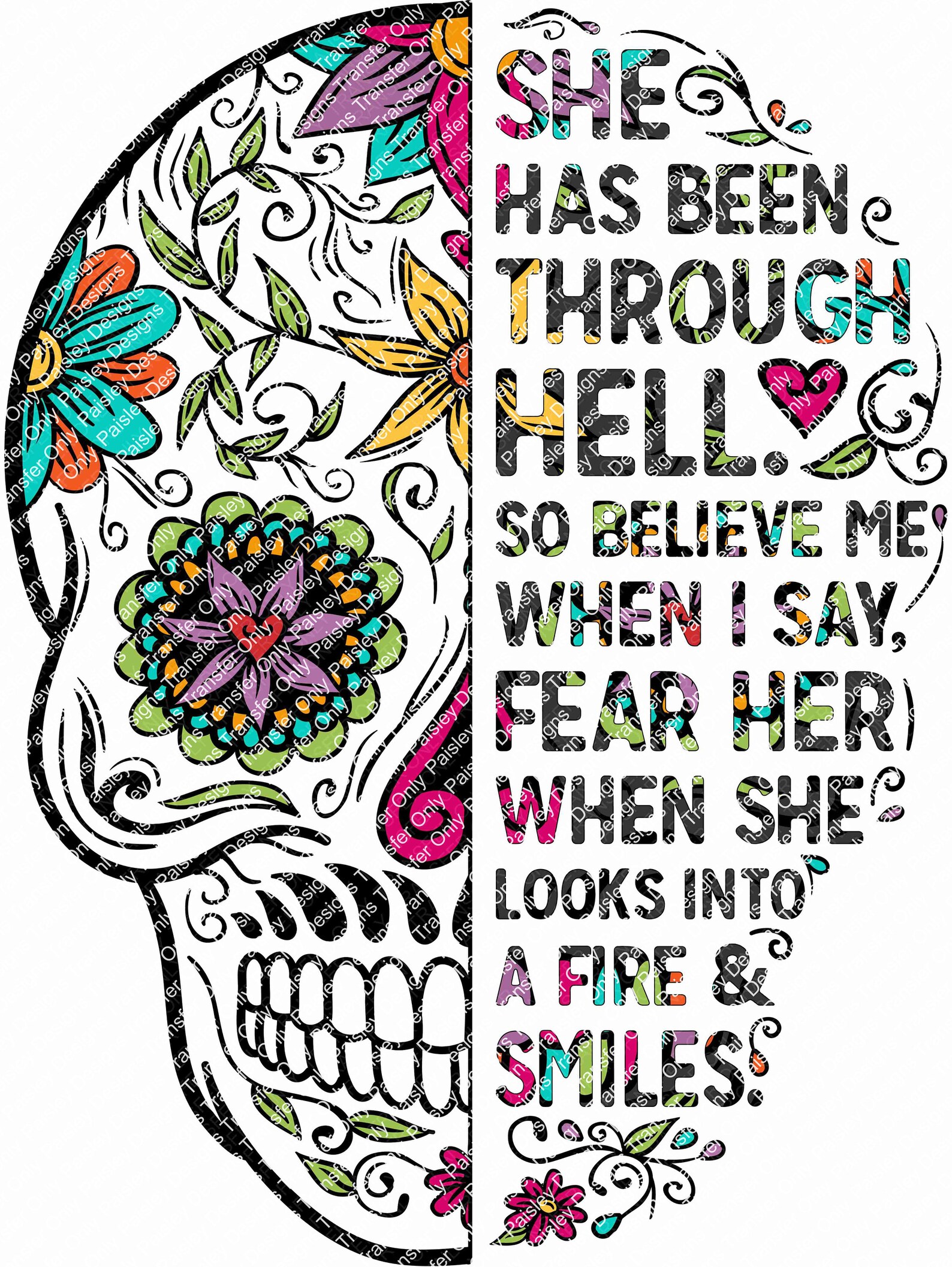 Badass Vibe Sugar Skull Sublimation Transfer 8 Designs 2 - Etsy