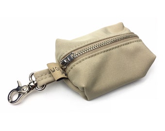 Kotbeutelspender /Beige /Creme / Poop Tasche / Abfall -Tasche Halter / Poop Bag Dispenser / Poop Bag Holder / Metall Zip Silber - Urban