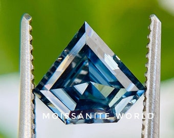 1 tot 5 kt diepblauw schild geslepen losse moissaniet diamant, VVS antieke moissaniet voor ringoorbellen sieraden maken, handgemaakte sieraden