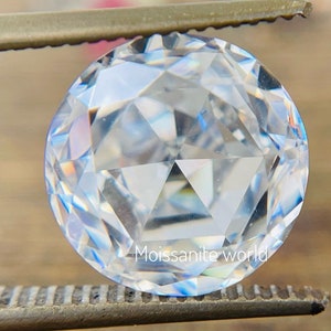 Rose Cut Moissanite DEF White VVS1 | 7MM-12MM Loose Stone | Excellent Grade Diamond Alternative | Ethical Gem for Jewelry Making USA Seller
