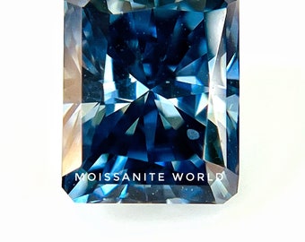 Loose Moissanite Radiant Cut  Deep Blue Color VVS1 Wholesale  For Jewelry USA Seller