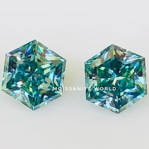 1 Carat To 10 Carat Brilliant Cut Hexagon Blue Color Loose Moissanite VVS1 All Size For Making Jewelry And Gift