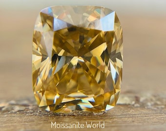 Elongated Cushion Cut Moissanite Loose  Stone Yellow Color VVS1, 7 MM To 15 MM Size For Making Jewelry , Engagement Ring
