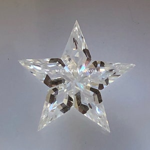 4 Carat Star Shape Pie Cut Loose Moissanite White Color VVS1 Excellente Quality