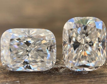 Langwerpig kussen uit moissaniet | D Color VVS1 witte losse steen | Maten van 7 tot 15 mm | Uitstekend geslepen edelsteen voor het maken van sieraden