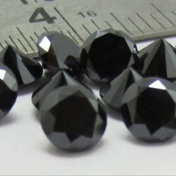 Black Round Moissanite 6 to 7 MM Selected Size VVS1 Excellent Cut