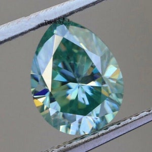 Loose moissanite Stone Green Color Pear Brilliant Cut Excellent Grade VVS1