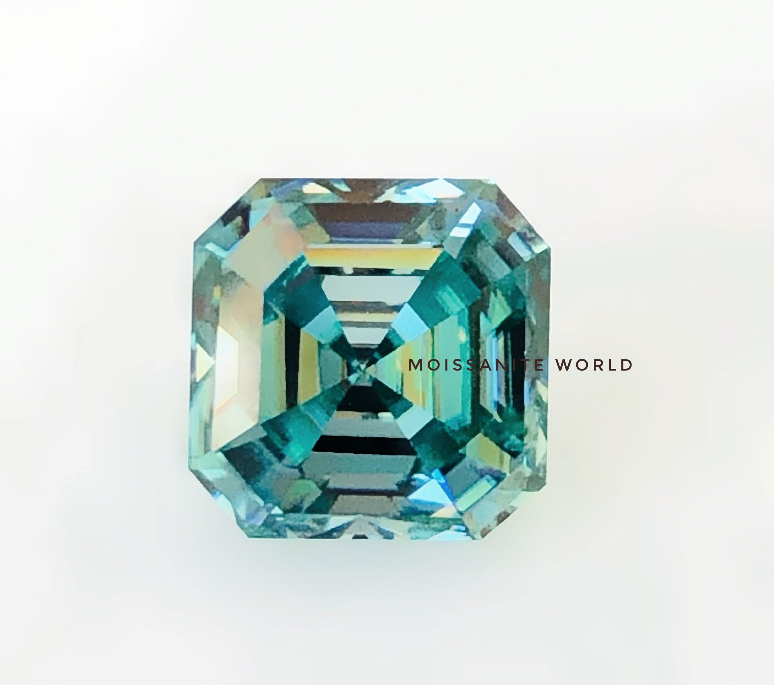 Loose Moissanite Asscher Real Blue Color Excellent Grade VVS1  5 MM TO 12 MM