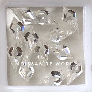 Loose Moissanite Kite Cut VVS1 DEF White – 3MM to 12MM – Excellent Grade – Real Moissanite Gemstone – USA Seller – For Custom Jewelry