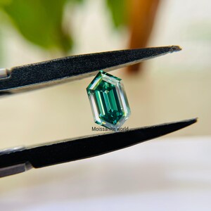 Unique Green Moissanite Hexagon Shape Loose Stone