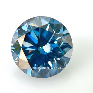 Loose moissanite Stone Deep Blue Color Round Brilliant Cut Excellent Grade VVS 5MM-15MM Size USA Seller