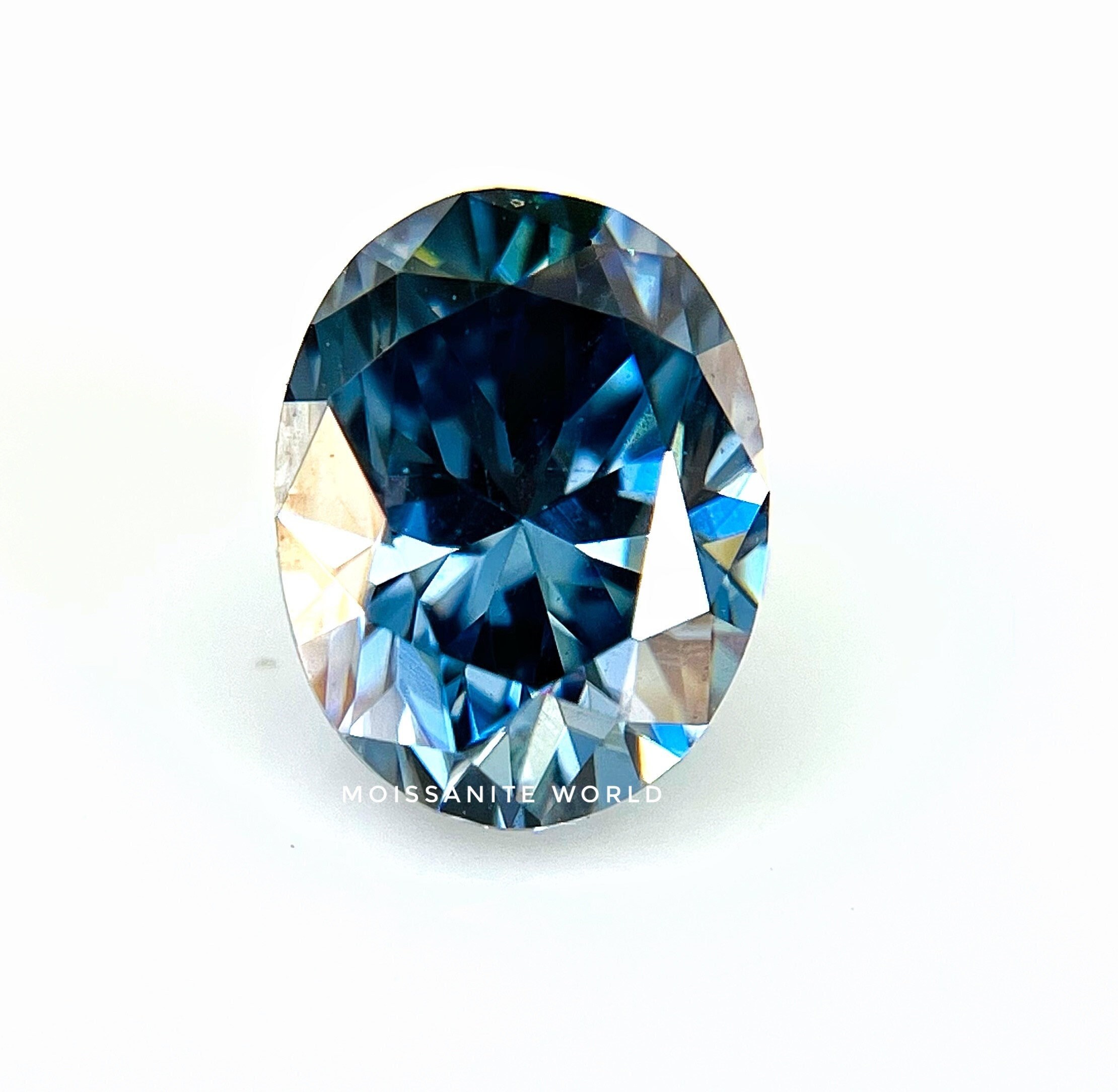 Loose moissanite Stone Deep Blue  Color Oval  Brilliant Cut Excellent Grade VVS1   6MM To 15MM Stone