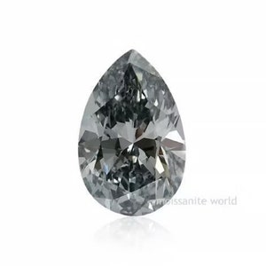 Loose Moissanite Pear Shape Real Grey Color Excellent Grade VVS1