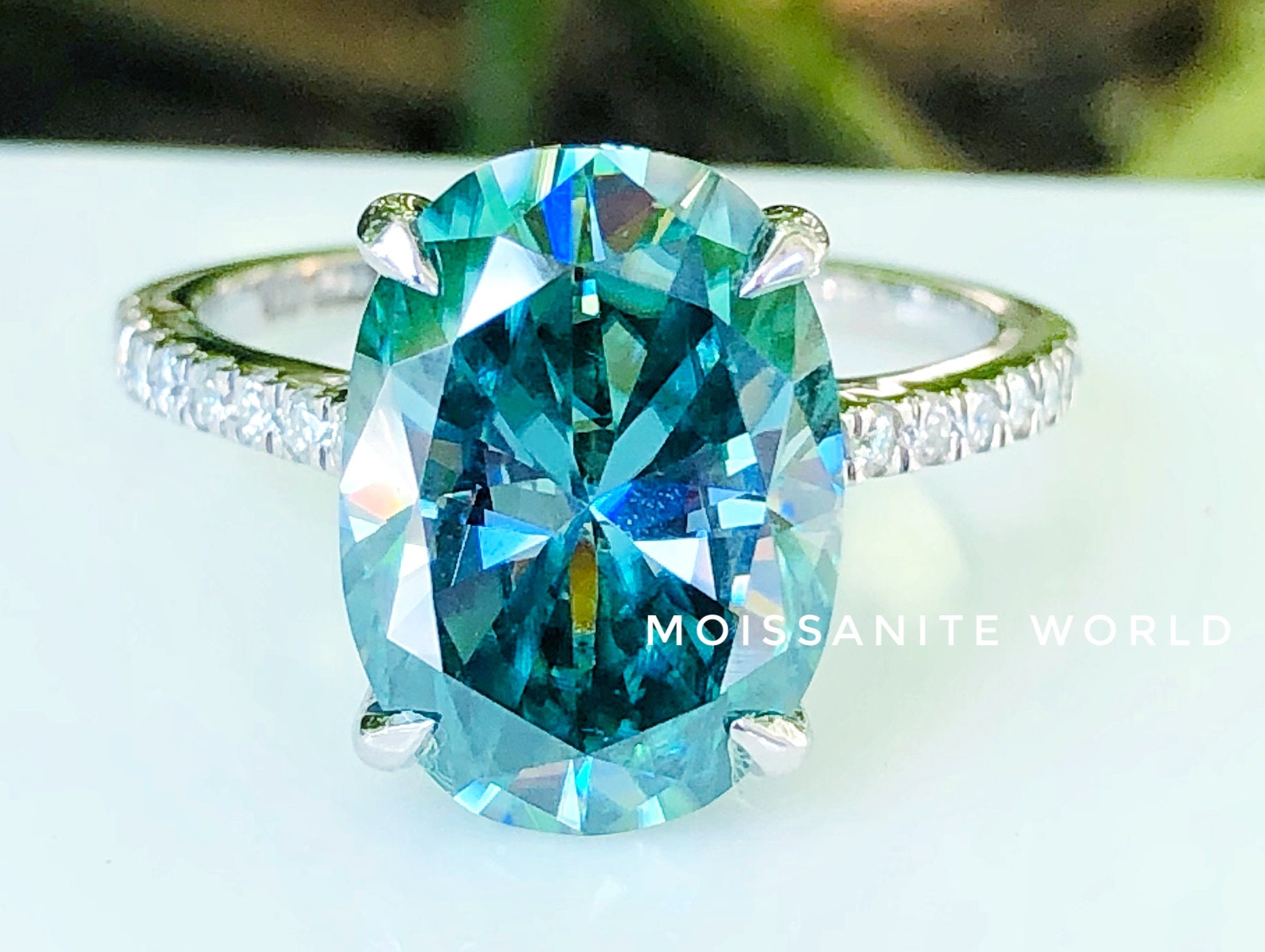 6+Ct Vvs1 Ice Blue Oval Moissanite Diamond Engagement Ring 925 Sterling Silver 6+Ct Vvs1 Ice Blue Oval Moissanite Diamond Engagement Ring 925 Sterling Silver