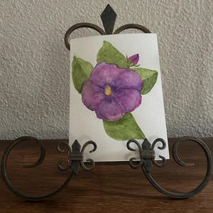 Botanischer Hibiskus Originalaquarell, einrahmbar, sammelbar, signiert vom Künstler