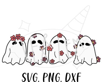 The Flower Ghouls | SVG, PNG, and DXF files Bundle, Digital File
