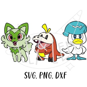 ポケモン スカーレットとバイオレット、第 9 世代 | SVG、PNG、DXF ファイル バンドル、デジタル ファイル