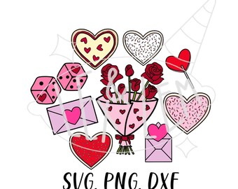 Valentine's Day Bundle | SVG, PNG, and DXF files Bundle, Digital File