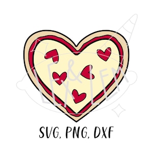 Hartpizza voor Valentijnsdag | Bundel met SVG-, PNG- en DXF-bestanden, digitaal bestand