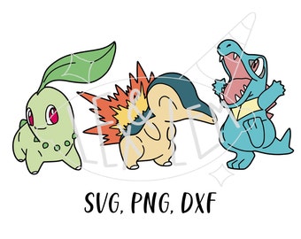 Pokemon Gold and Silver, Generation 2 | SVG, PNG, and DXF files Bundle, Digital File