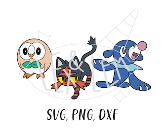 Pokemon Sun and Moon, Generation 7 | SVG, PNG, and DXF files Bundle, Digital File