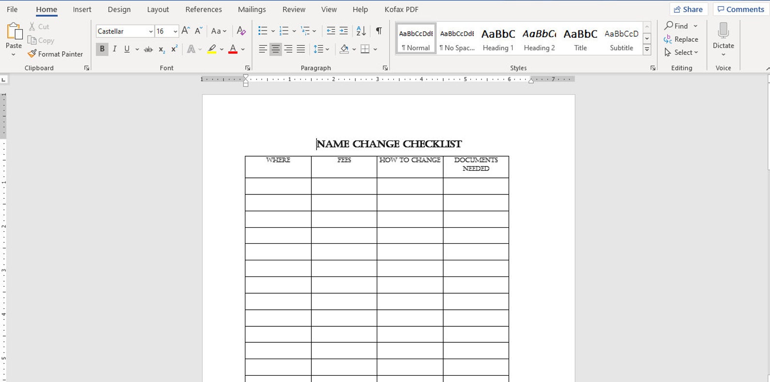 Name Change Checklist Marriage Newly Married Change My - Etsy
