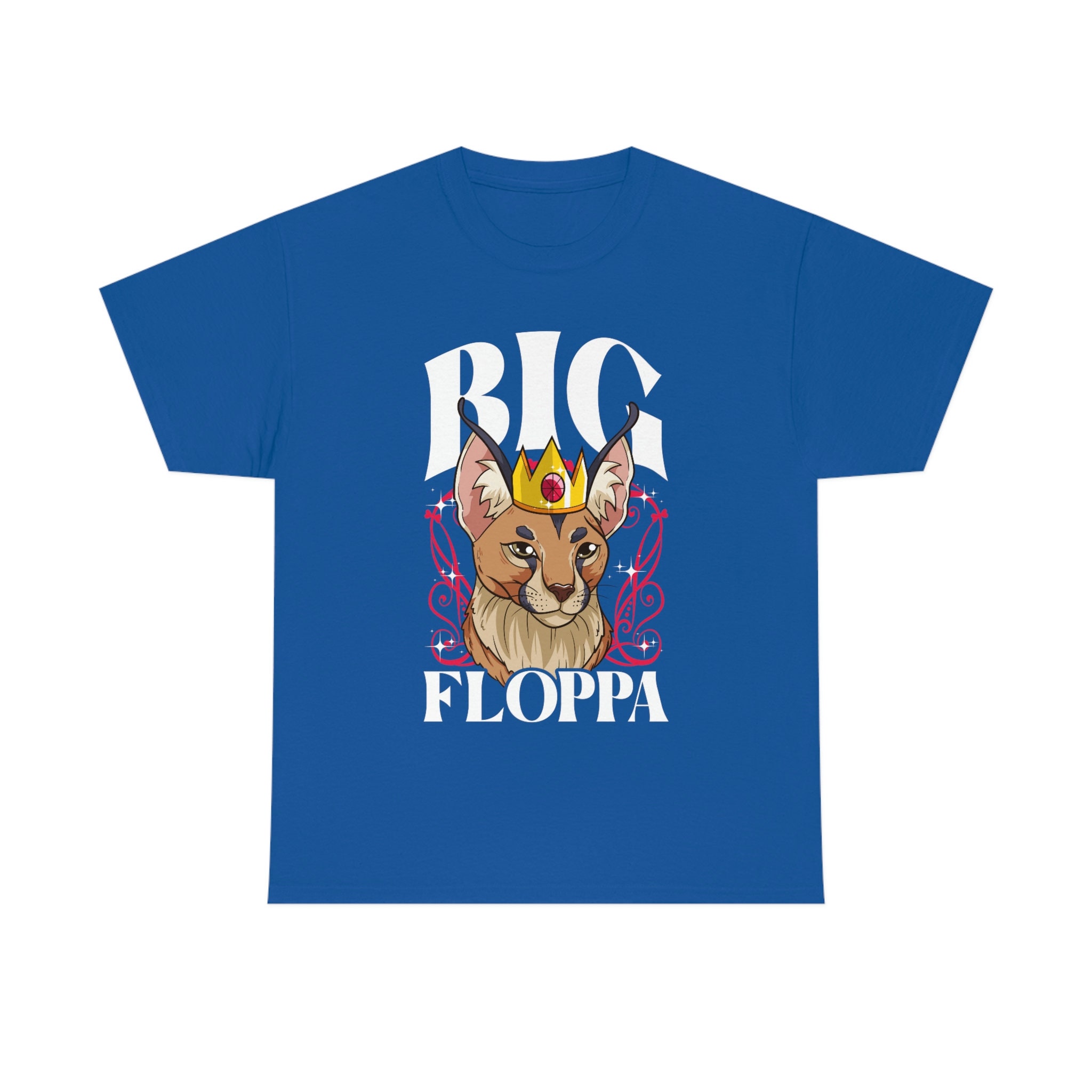 Big Floppa is Calling Funny Caracal Big Cat Meme Black Cotton T-Shirt S-5XL