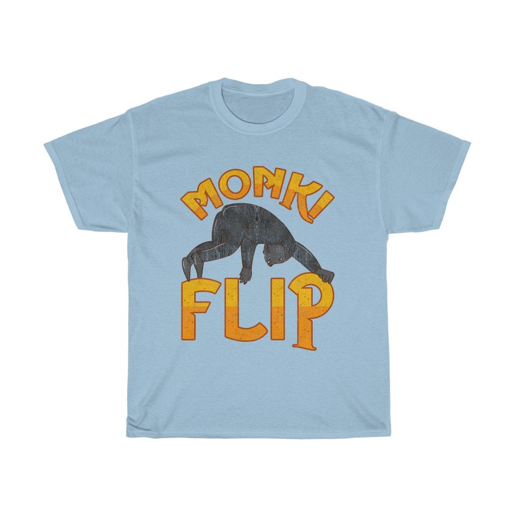 Monki Flip Tshirt Funny Monkey Tshirt Monkey Doing A Etsy Nederland