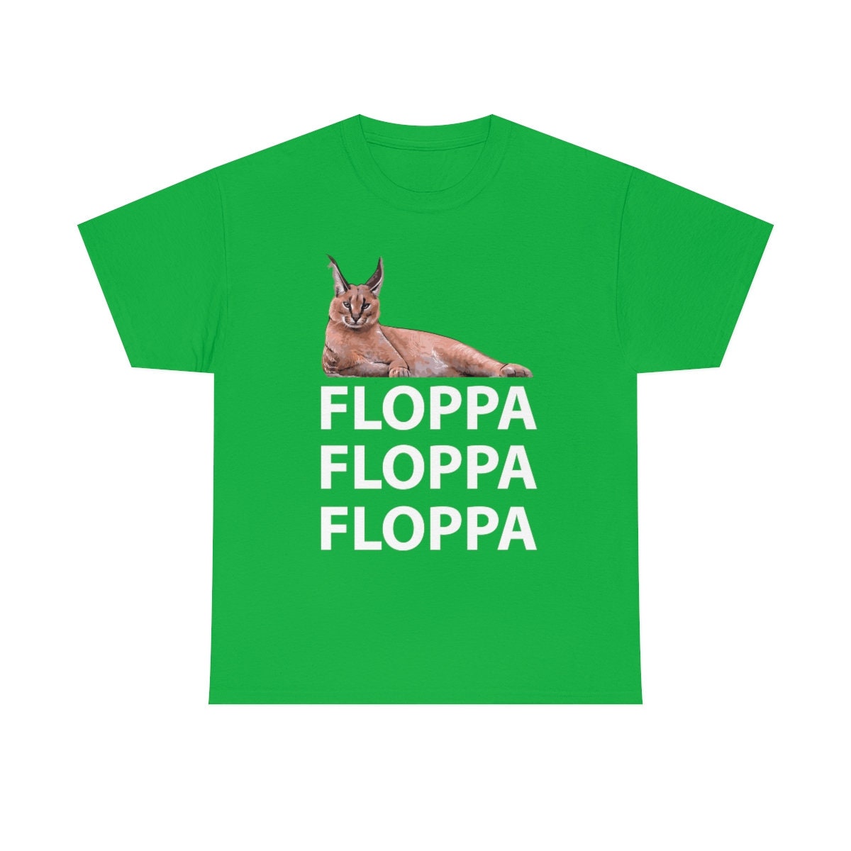 Big Floppa Caracal Cat Meme' Unisex Poly Cotton T-Shirt