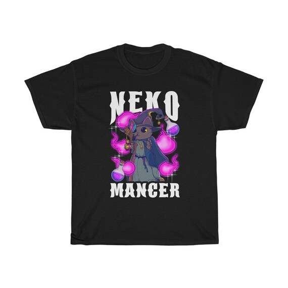 Nekomancer T shirt Wizard Cat Shirt Kawaii Magical Cat Necromancy T shirt Etsy