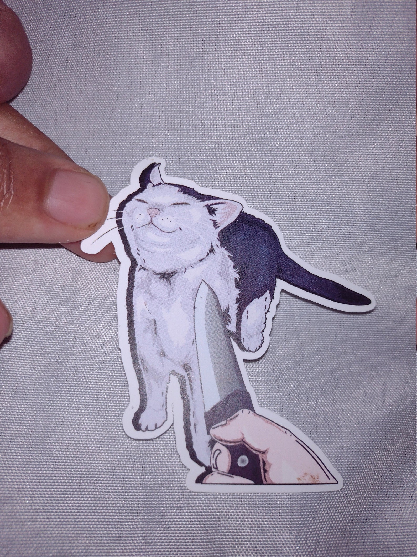 Smug Knife Cat Dank Meme Sticker Vinyl Funny Cat Meme Die Etsy