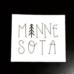 Minnesota with tree | Sticker | Water Bottle / Laptop Decal | Waterproof, Durable Vinyl