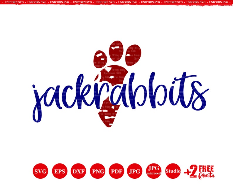 Download Jackrabbits svg Paw print Grunge distressed Svg files for ...
