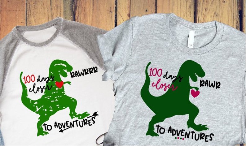 Dinosaur svg 100 days of school Teacher adventure Svg files | Etsy