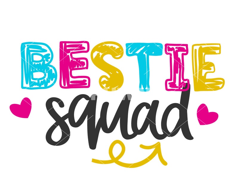 woman shirt design svg files for cricut school svg Bestie squad best friend...