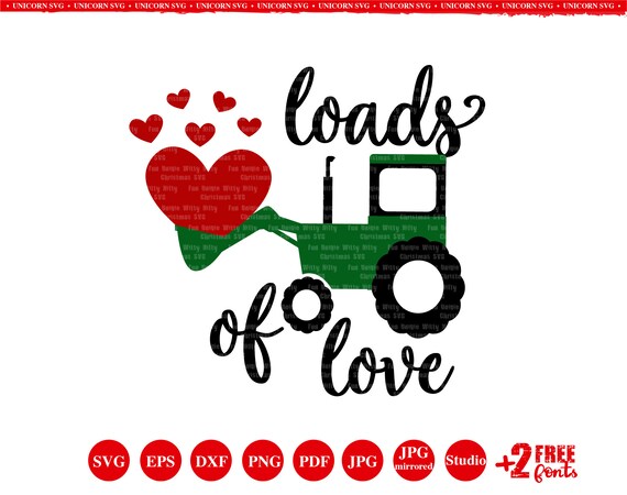 Download Toddler Valentine Svg Designs Truck Tractor Loads Of Love Etsy
