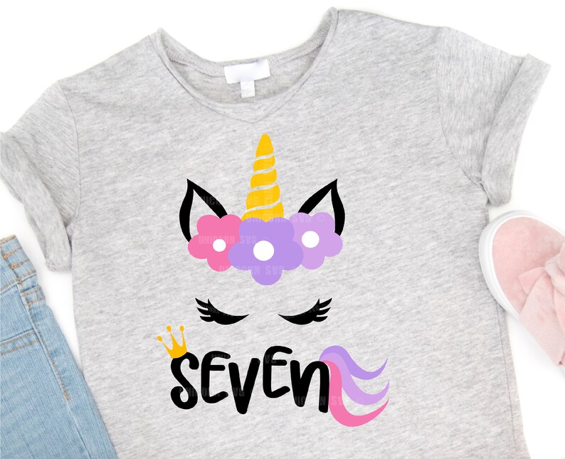 Download Unicorn svg Svg files for cricut Seven birthday Seven | Etsy