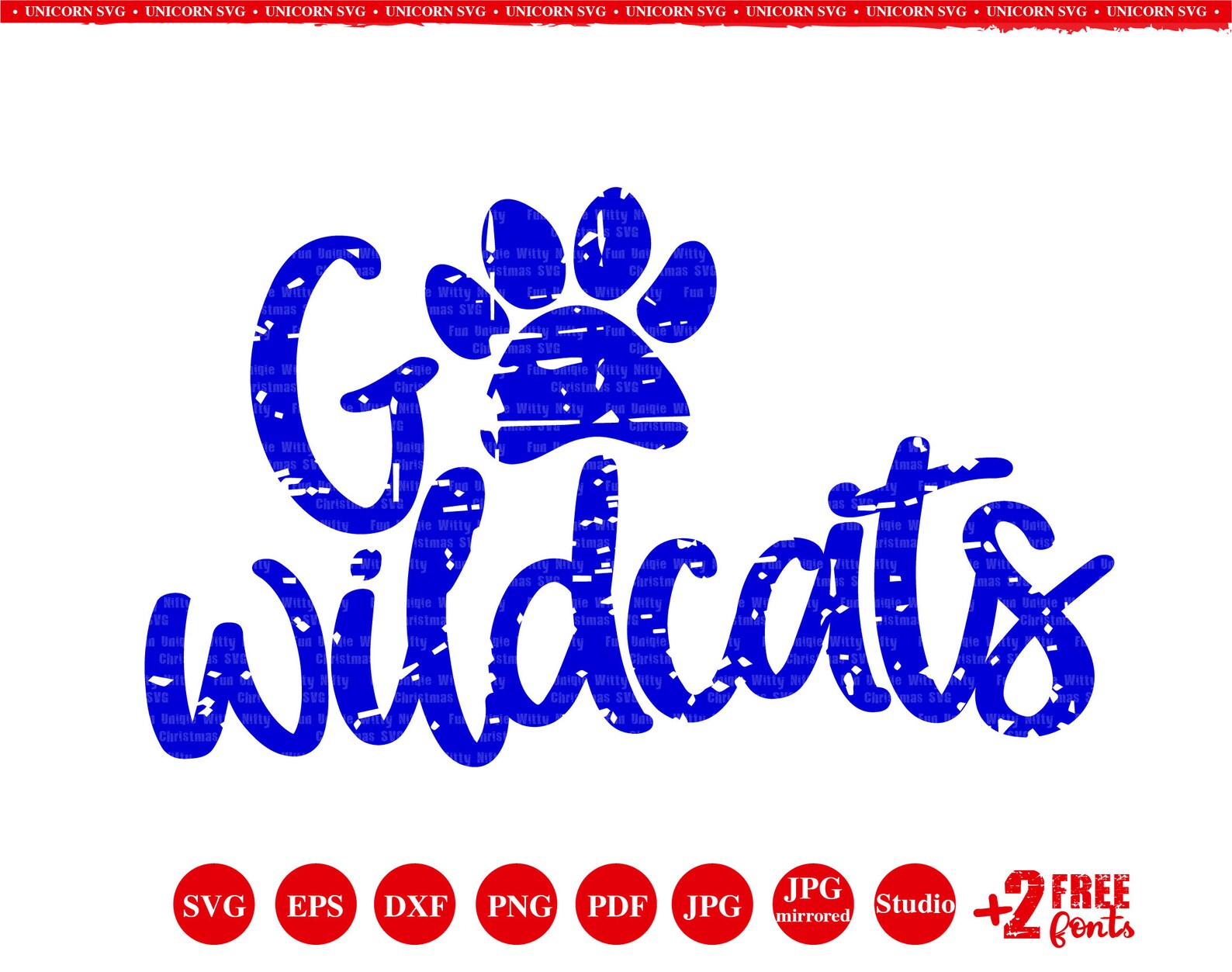 Go Wildcats Grunge Paw Svg Files School Sports Football | Etsy Canada