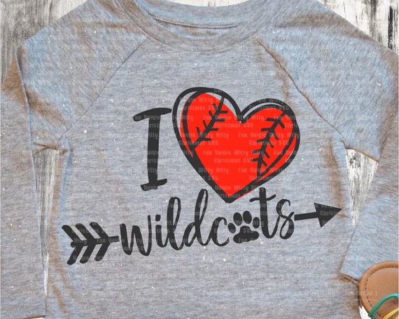 Wildcat Svg I Love Wildcats Heart Svg Arrow Svg Baseball Etsy