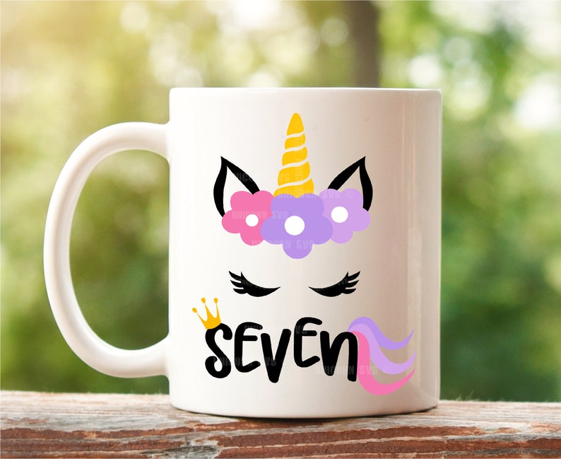 Download Unicorn svg Svg files for cricut Seven birthday Seven | Etsy