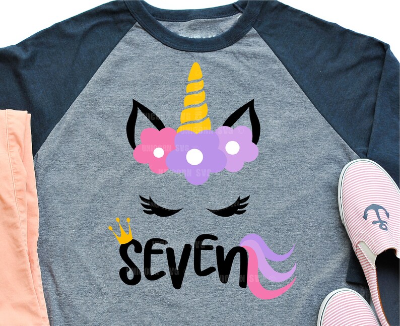 Download Unicorn svg Svg files for cricut Seven birthday Seven | Etsy