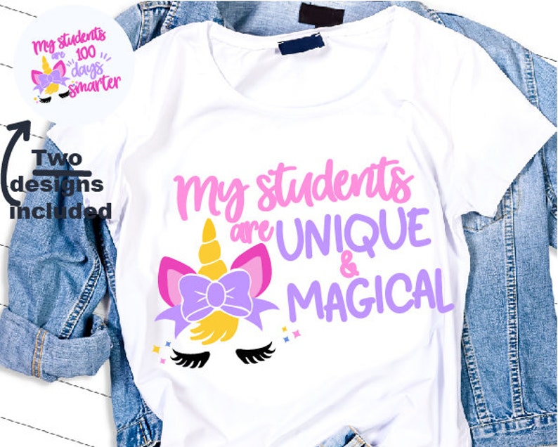 Download My students are 100 days smarter Unicorn svg Teacher Svg ...