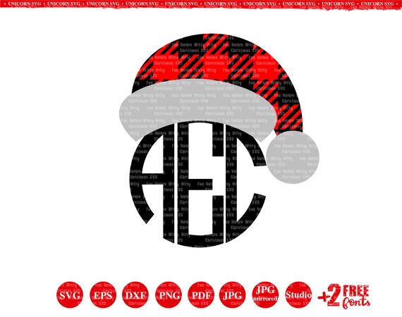 Download Santa Hat Christmas Buffalo Plaid Svg Monogram Svg Heat On Etsy 3D SVG Files Ideas | SVG, Paper Crafts, SVG File