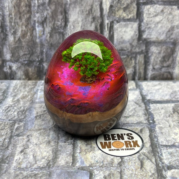 New BURL TREE Starry Night Dragon Egg by Bens Worx