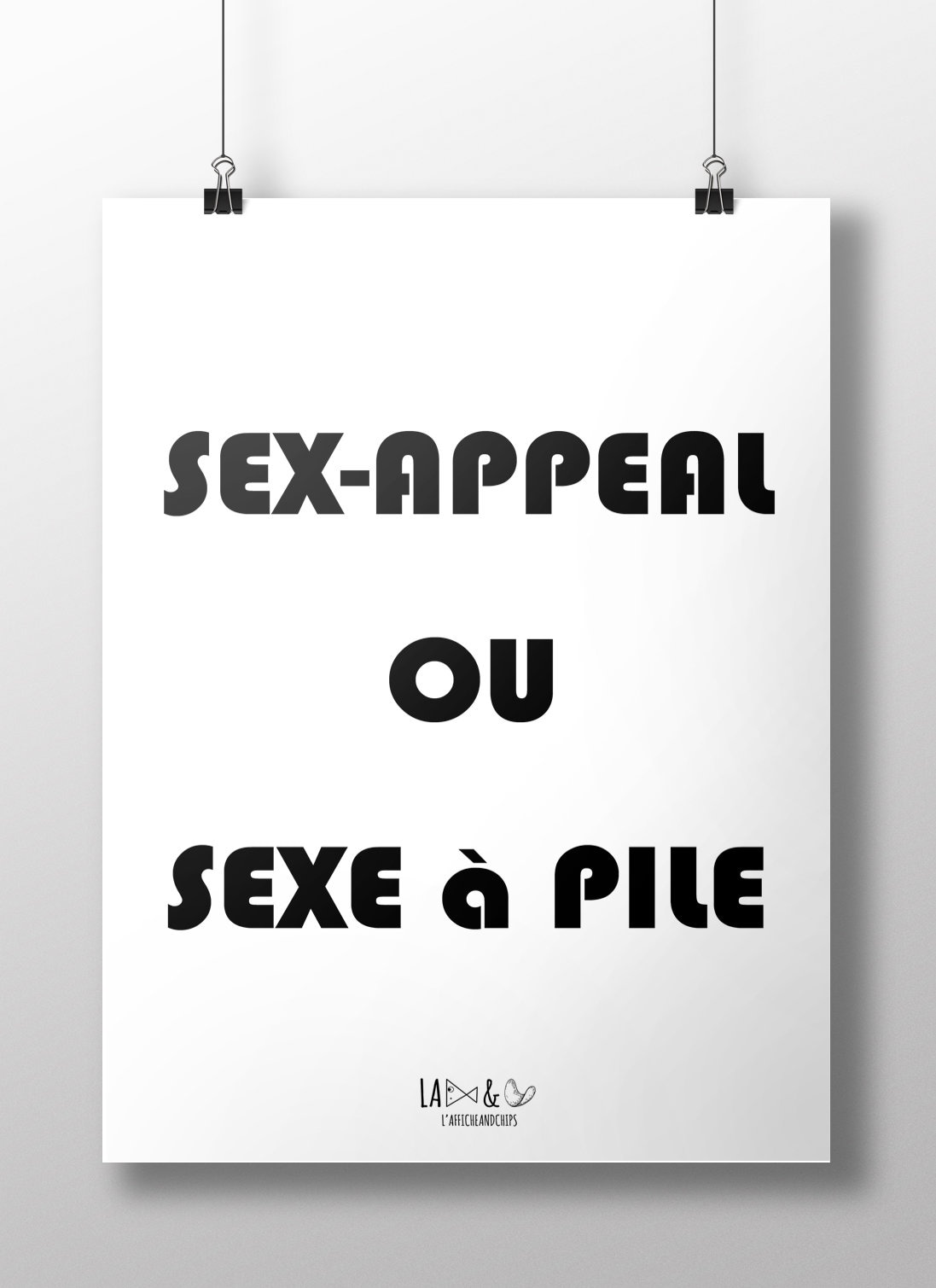 Affiche Dilemme Humour Illustration Graphique Poster Noir et Blanc