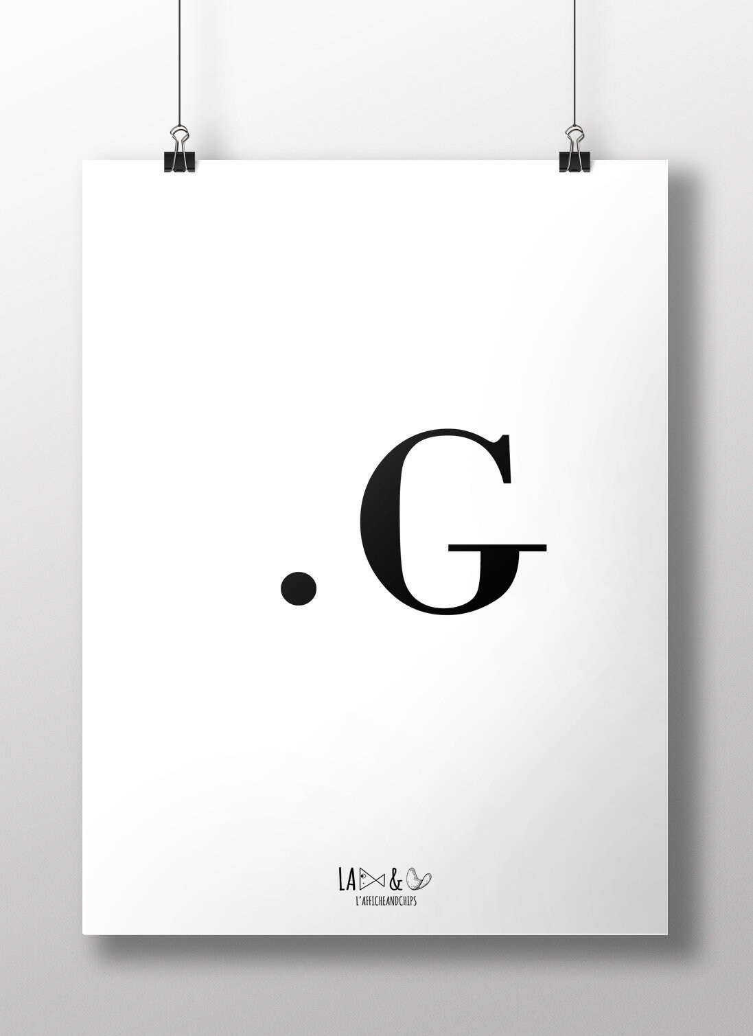 Affiche Point G Humour Illustration Graphique Poster Noir et Blanc