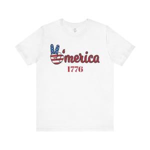 T-shirt patriotique Peace America, T-shirt graphique unisexe pour la fête de l'indépendance, célébration du 4 juillet, tenues décontractées, idée cadeau