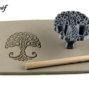 Clay stamps for pottery texture | Ceramic tools for clay, polymer clay, metal clay & soap | Relyef | Celtic Tree of Life