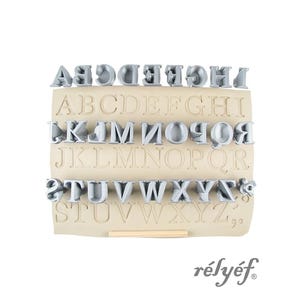 Marion 26 mm | Clay Stamps | Uppercase, Lowercase | Letter stamps for pottery texture | Alphabet | Ceramic tools | Relyef Pottery Tools