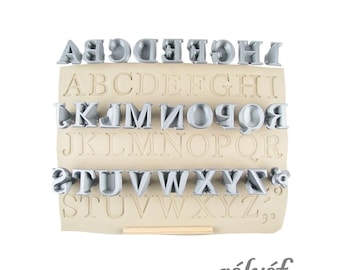 Marion 26 mm | Clay Stamps | Uppercase, Lowercase | Letter stamps for pottery texture | Alphabet | Ceramic tools | Relyef Pottery Tools